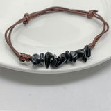 Bracelet en cuire avec pierres naturelles fait à la main - La réserve de Gaïa