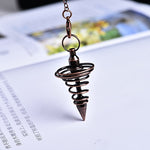 1PC antique copper gold and silver color wind chime pendulum metal spiral cone pyramid pendulum home decoration aura jewelry - La Réserve de Gaïa