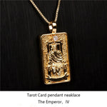 Médaillon Tarot plaqué or et véritable zircon - La Réserve de Gaïa