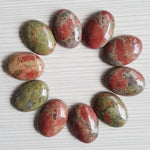 Lot de 12 pierres naturelles ovales 25 x 18 mm - La réserve de Gaïa