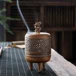 Antique indoor ceramic incense burner sandalwood burner Chinese ancient Zen home decoration incense burner censer - La réserve de Gaïa