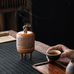 Antique indoor ceramic incense burner sandalwood burner Chinese ancient Zen home decoration incense burner censer - La réserve de Gaïa