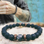 Men Bracelet Natural Moonstone Bead Tibetan Buddha Bracelet chakra Lava Stone Diffuser Bracelets Men Jewelry gift Drop Shipping - La réserve de Gaïa Fr